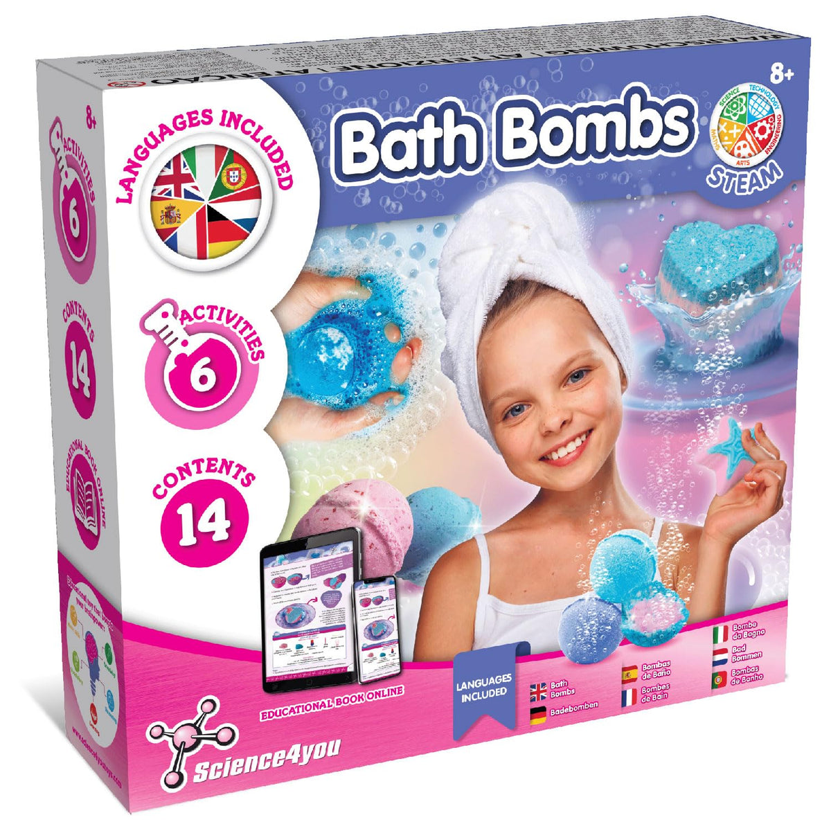 Science4you bath bomb making kit contents for creative baths and experimentation