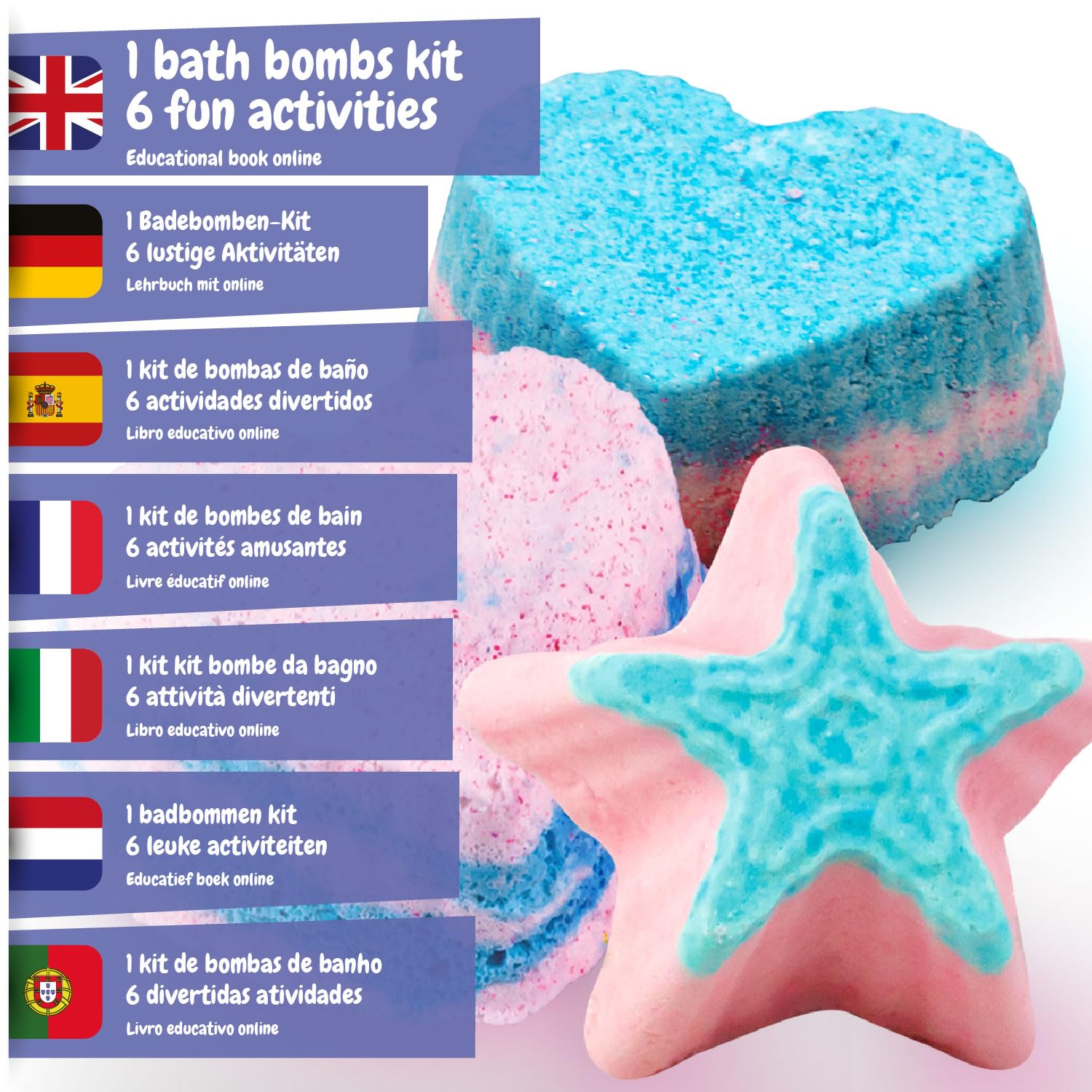 Science4you moulds in heart and star shapes for fun bath projects