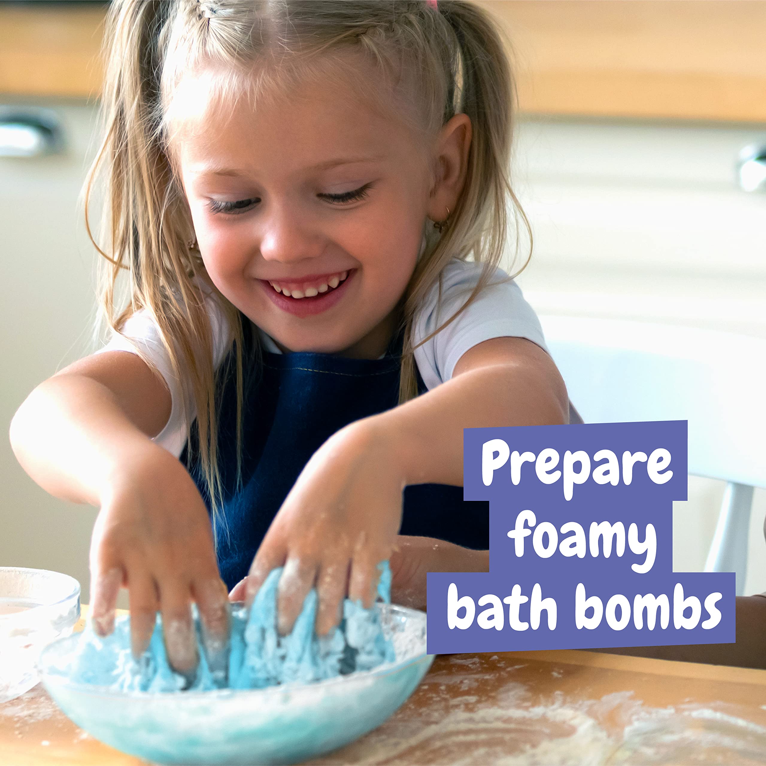 Science4you kids experiments promoting STEAM learning with colorful bath bombs