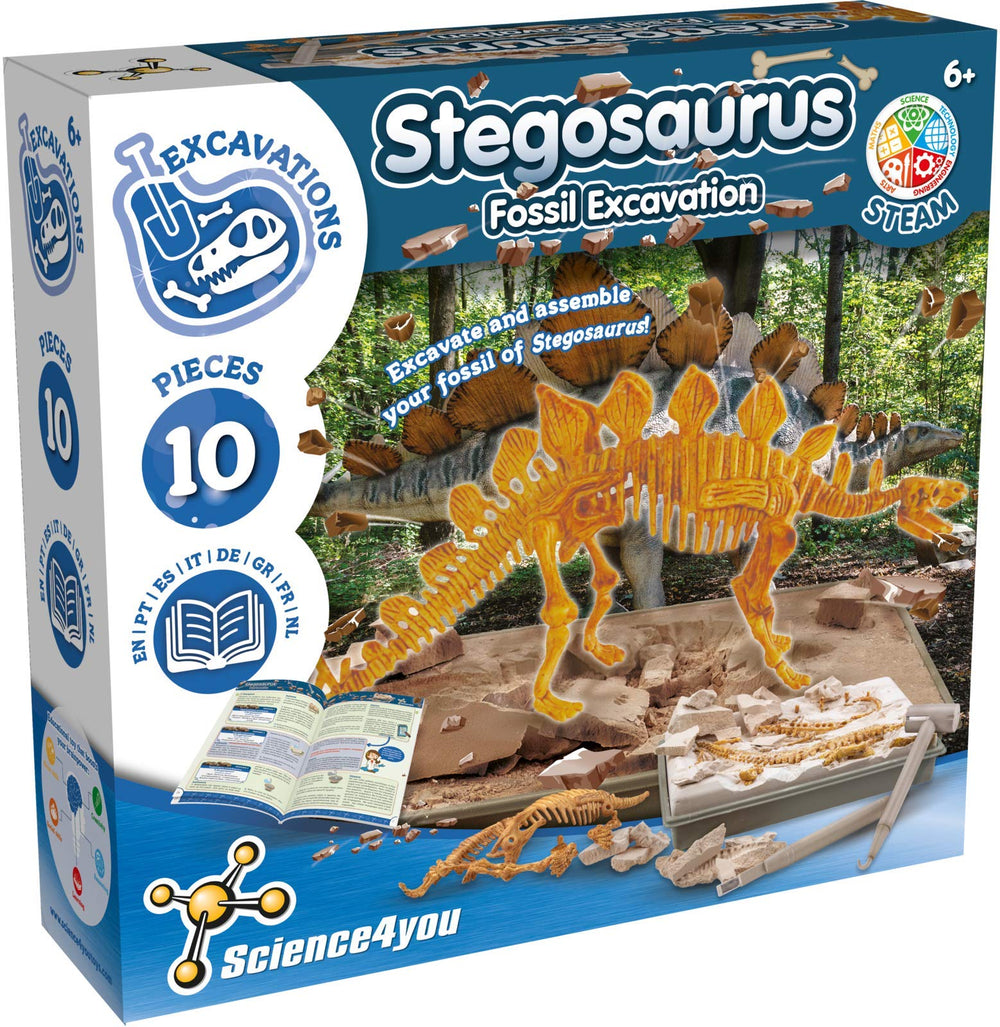 Science4you Stegosaurus dig kit box contents for hands-on archaeology fun