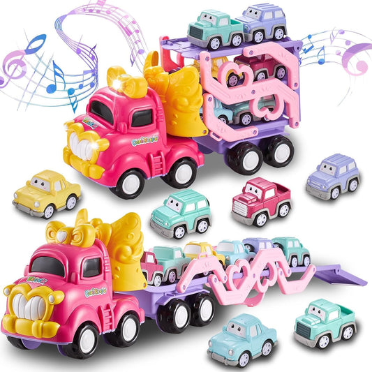 Sciencow 7-in-1 pink princess truck foldable design for easy storage and play