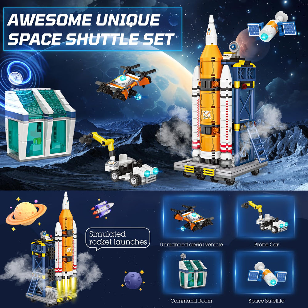 Sciencow Exploratory Blocks satellite image highlights modular design and space-themed learning.