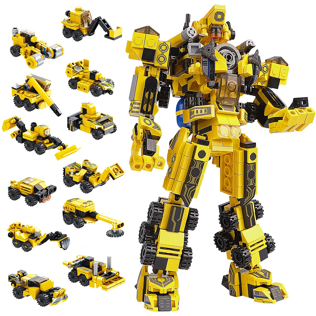 Sciencow robot-building-set yellow robot image highlights modular design for creative STEM play