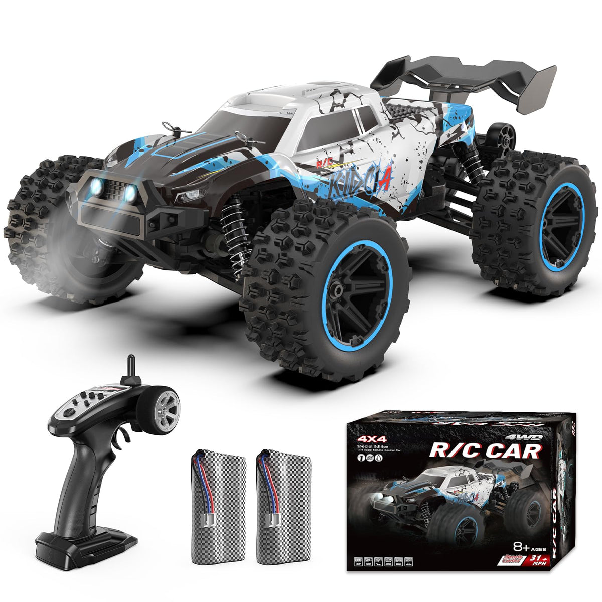 Scientoy 1/14 RC car in fast-speed action for thrilling races.