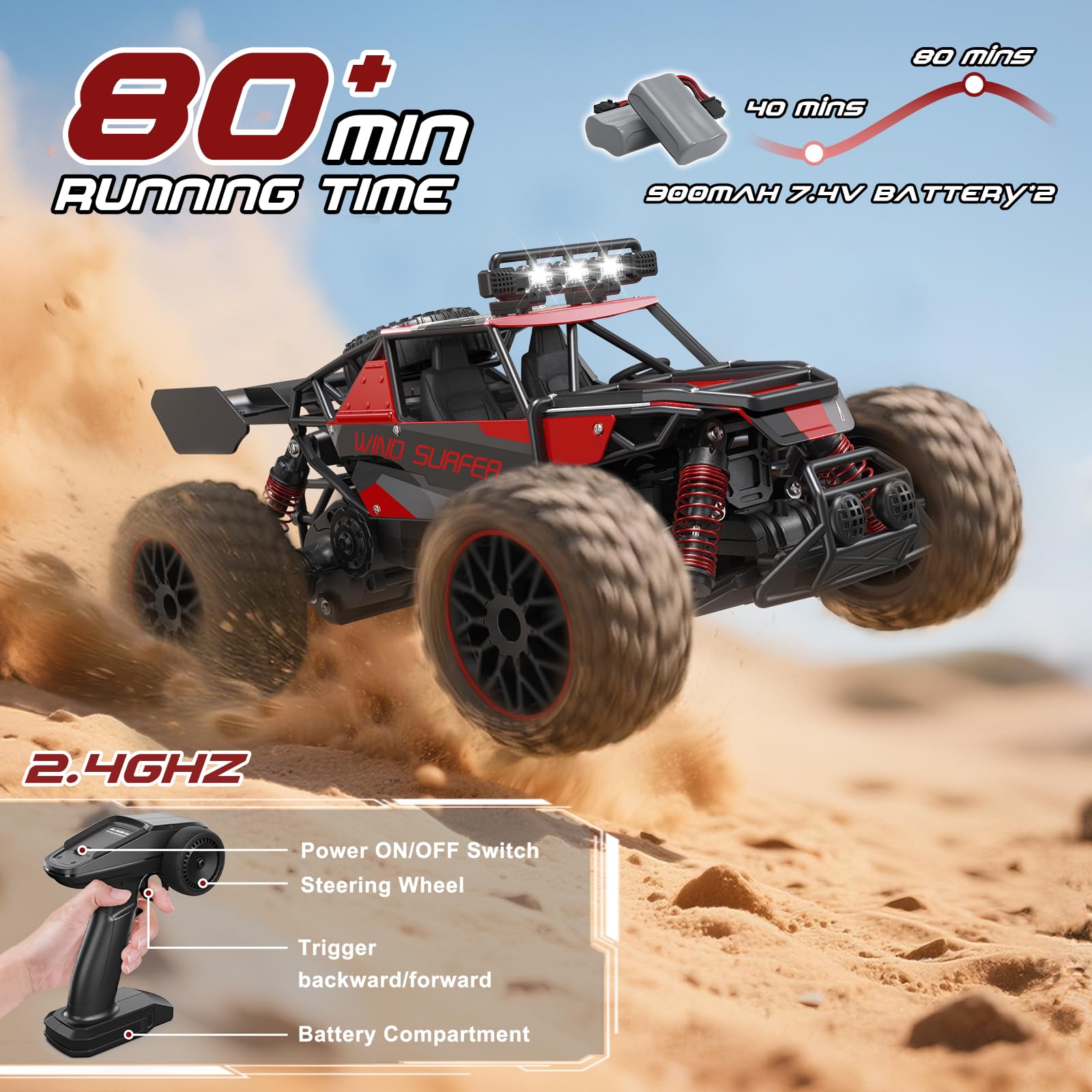 Scientoy 1:14 2.4GHz remote control ensures stable, interference-free operation.