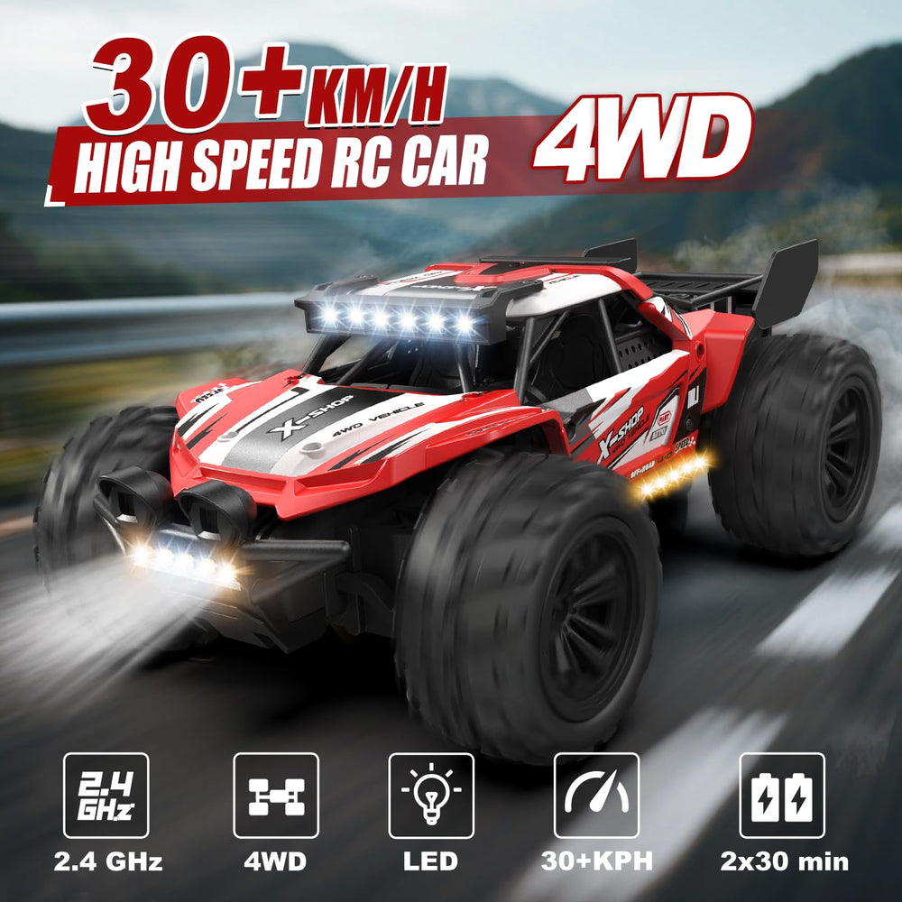 Scientoy RC truck 4WD front view showing rugged durability for outdoor racing.