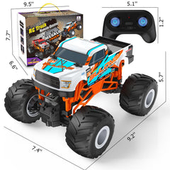 Scientoy remote car designed for ages 4-7 to explore outdoors.