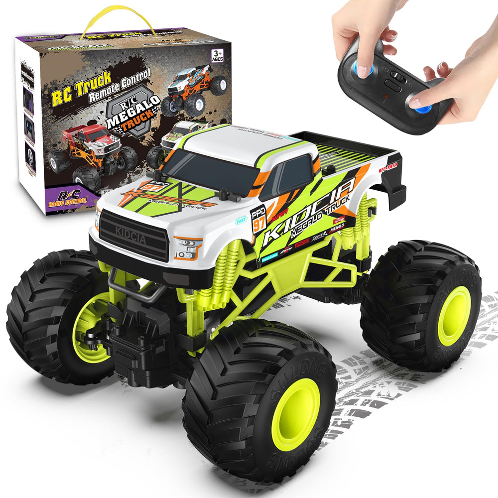 Scientoy 1:16 scale RC car on display with realistic racing feel.
