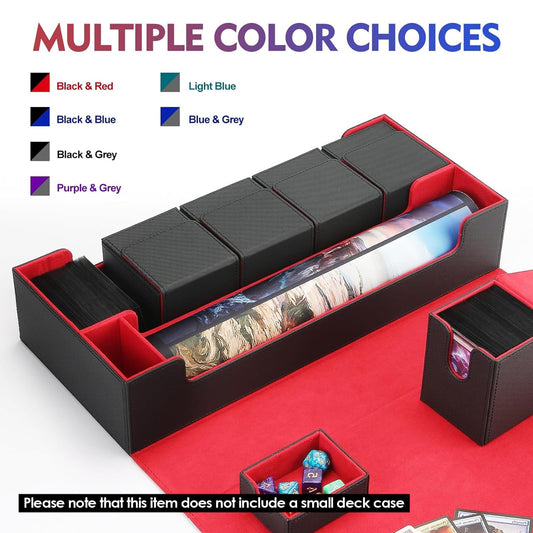 Interior layout supports mixed deck boxes for flexible game setups.
