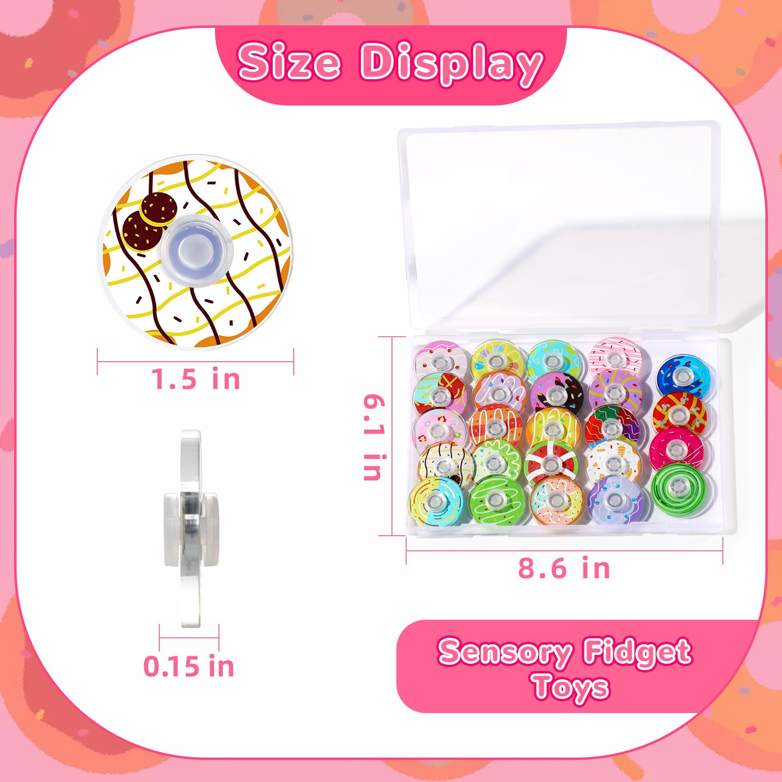 SCIONE Donut mini fidget spinner pink enhances mindful moments at home.