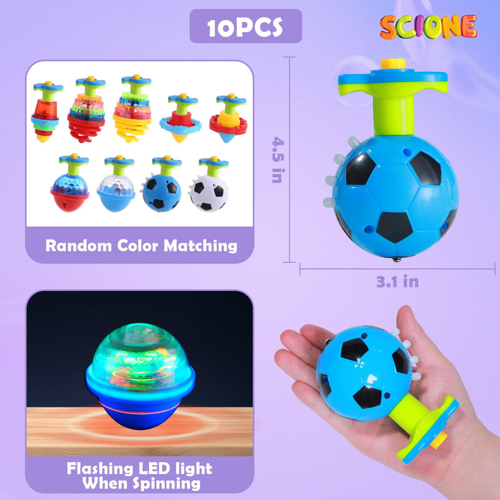 SCIONE LED spin top spring style glows vividly for dim-room fun