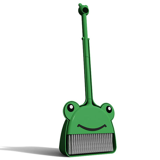 SCKTYZS green frog broom for pretend play with kid-friendly design