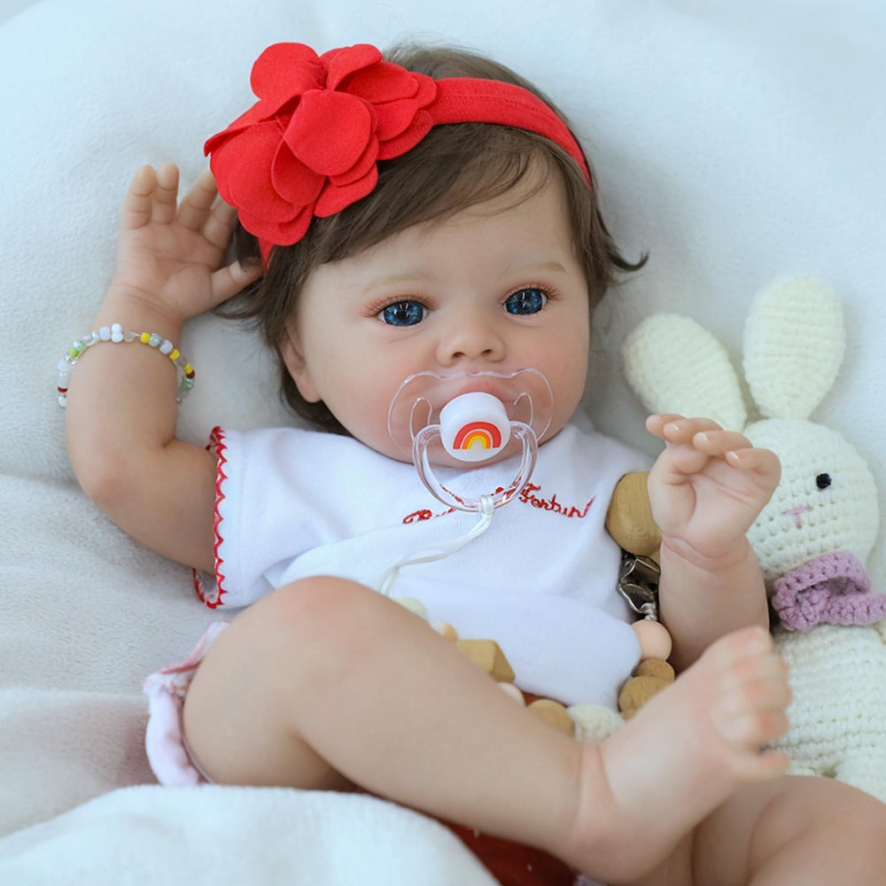 SCOM doll with blue eyes enhances storytelling and role-play experiences for children.