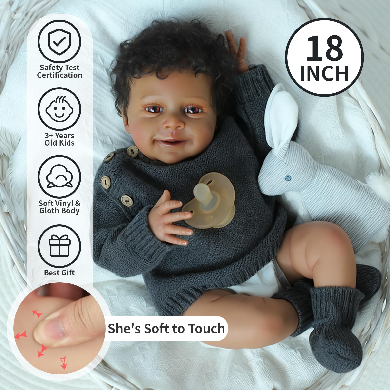 SCOM vinyl limbs enable durable posing during pretend scenarios.
