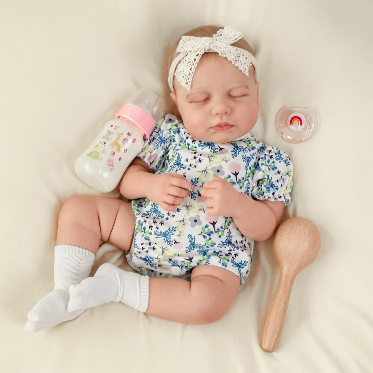 SCOM 20-Inch Reborn Doll lifelike face for realistic pretend play