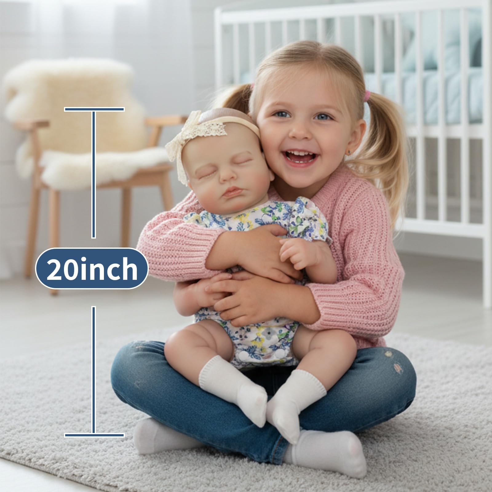 SCOM 20-Inch Reborn Doll magnetic pacifier and bottle in set