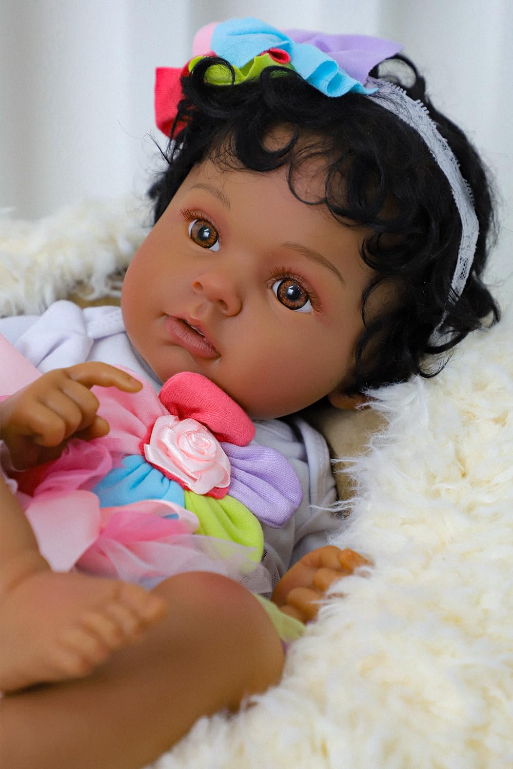 SCOM Anna with curled hair adds authentic texture for lifelike doll play