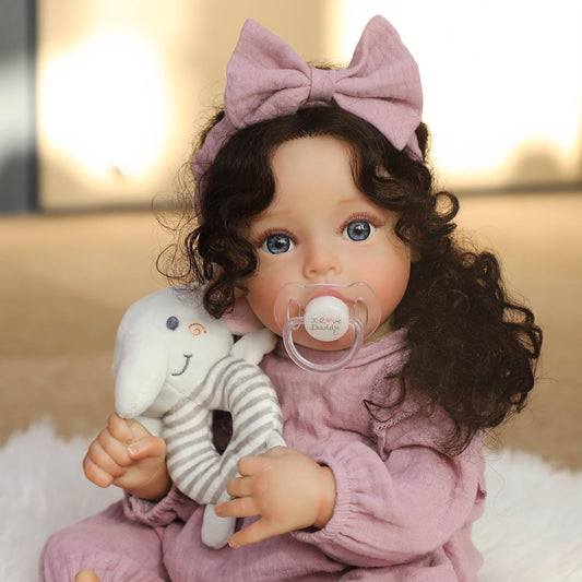 SCOM lifelike reborn doll 18-inch vinyl limbs for authentic infant look during play.