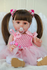 SCOM silky hair you can style with accessories.