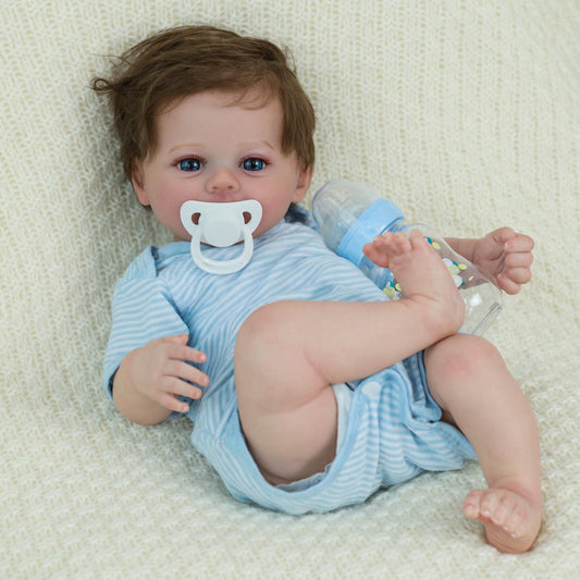 SCOM Meadow 18-inch doll face close-up with lifelike expression for gentle play