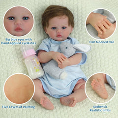 SCOM Meadow doll bright eyes close-up highlighting realism for imaginative stories