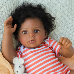 SCOM Realistic Reborn Doll black 20in face enhances imaginative play with lifelike features