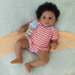 SCOM Realistic Reborn Doll black 20in soft-body design offers cuddle-worthy feel