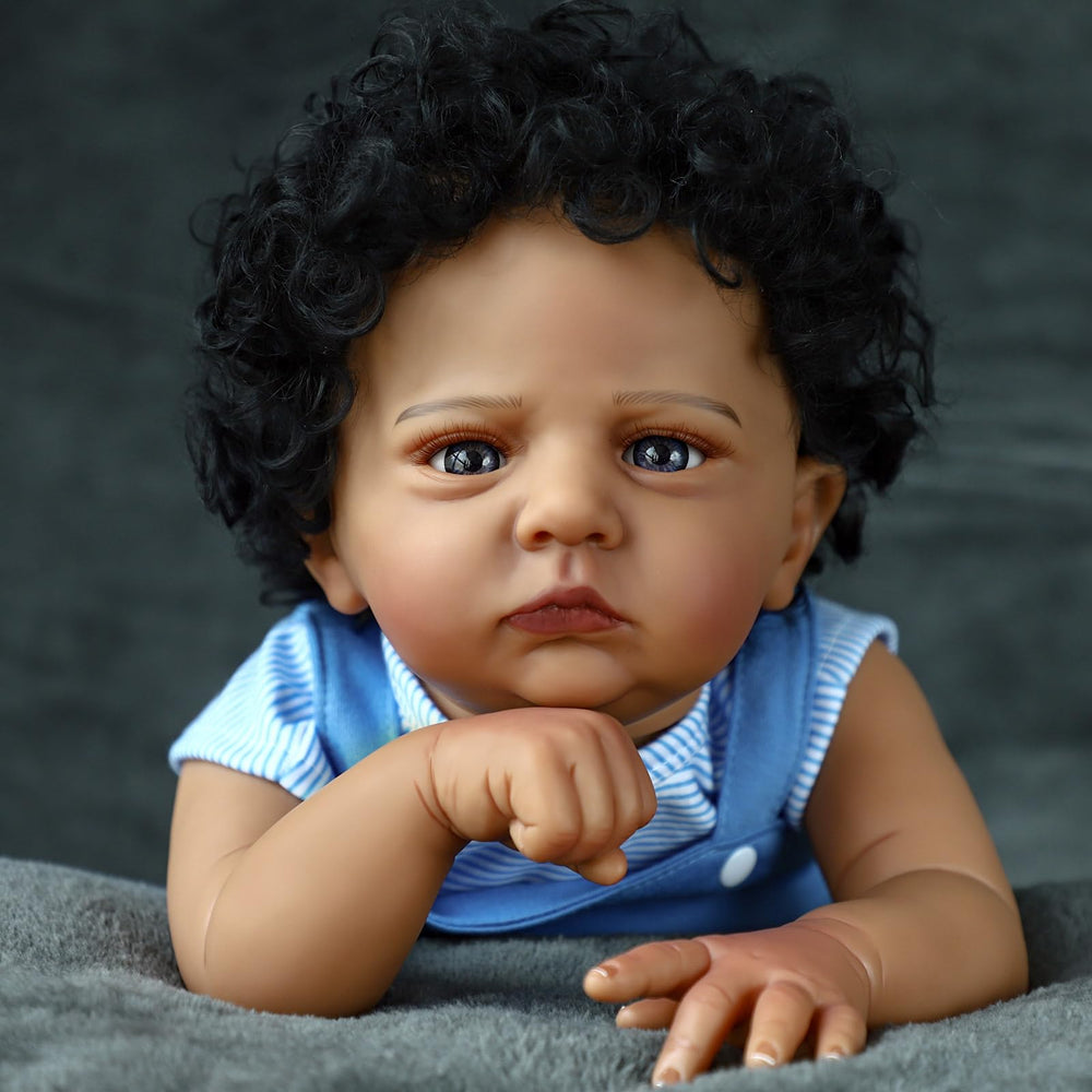 SCOM Reborn Black Boy curls with hand-implanted texture.