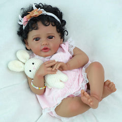 SCOM Black girl doll wearing a cozy outfit ideal for daily pretend play.
