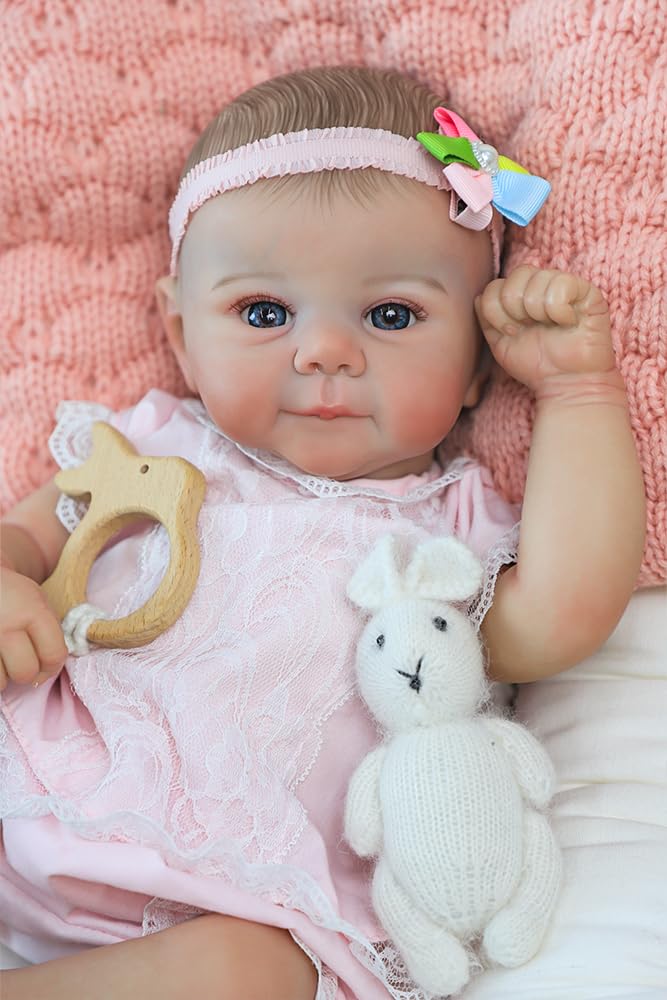 SCOM Reborn Baby Doll Girl face with lifelike expression for nurturing play