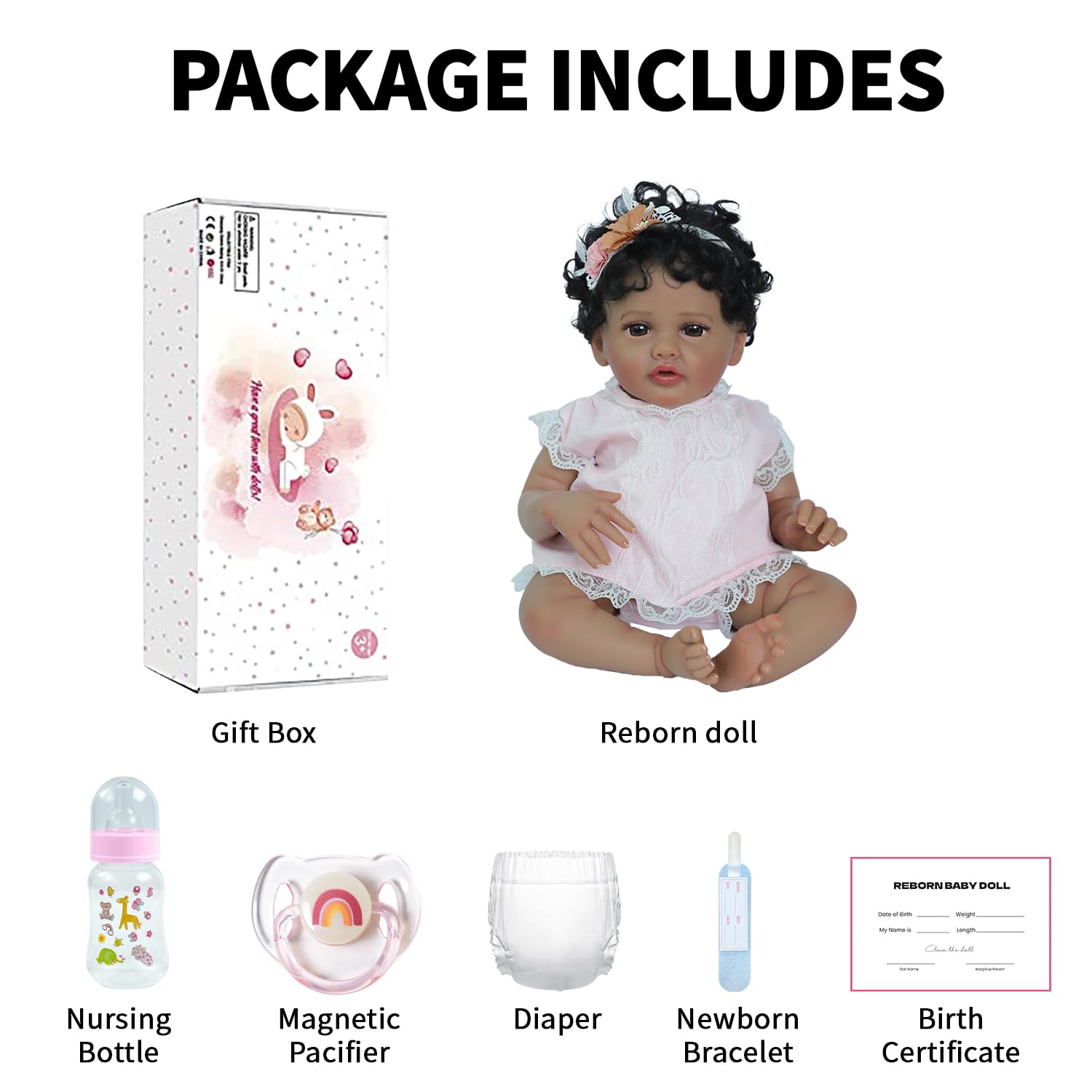 SCOM 20-inch lifelike doll suited for Christmas or birthday surprises for kids age 3+