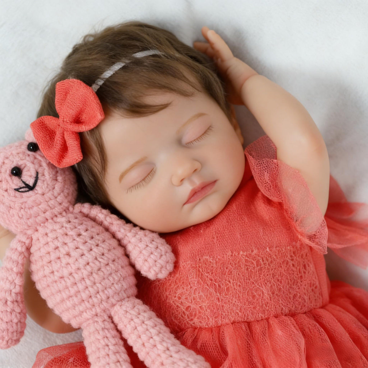 SCOM Reborn baby doll girl face close-up showing lifelike features for imaginative play