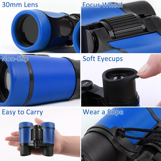 Lightweight 4x30 binoculars designed for young explorers ages 3 to 12