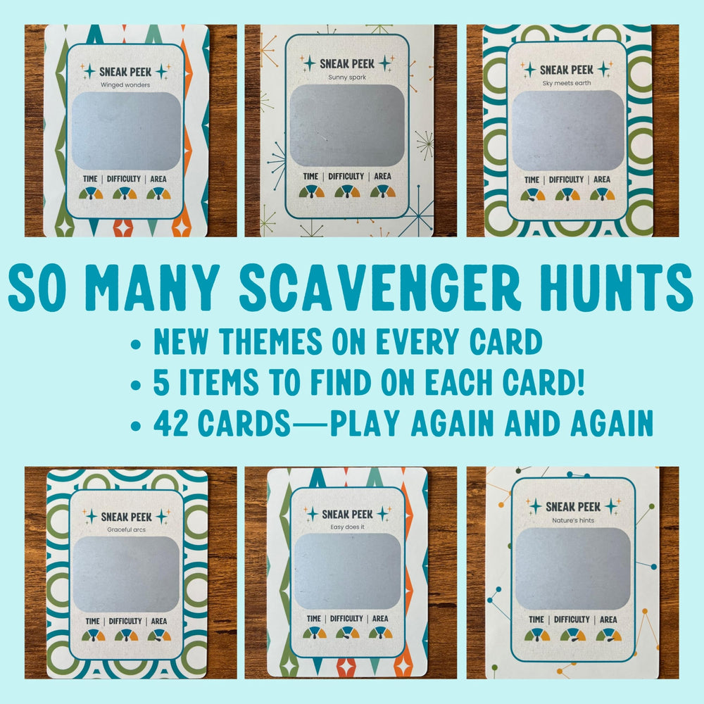 Scratch 'Ems all-season nature activity card used during camping for easy planning