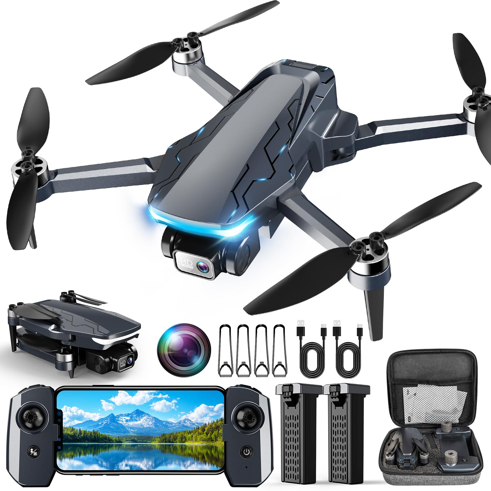 Scrubuz GPS Drone with 2K camera for crisp aerial shots.