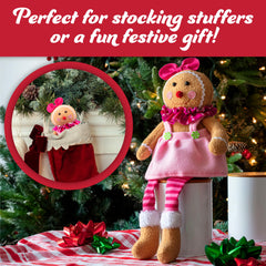 SCS Direct Christmas gingerbread boy plush, side view for festive play