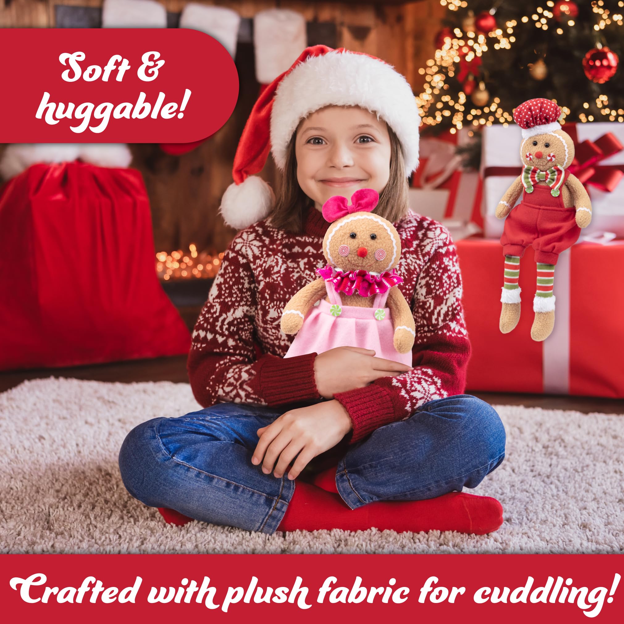 SCS Direct gingerbread plush decor for shelves and cozy storytelling moments.