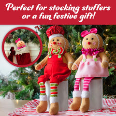 SCS Direct gingerbread plush set brightens mantels and table displays.