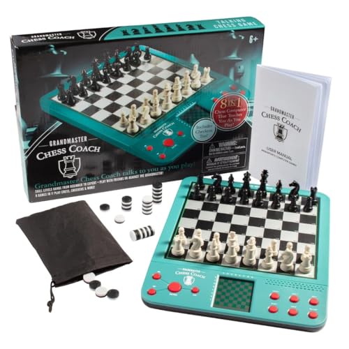 SCS Direct Grandmaster Chess Coach display for interactive learning on the LCD screen