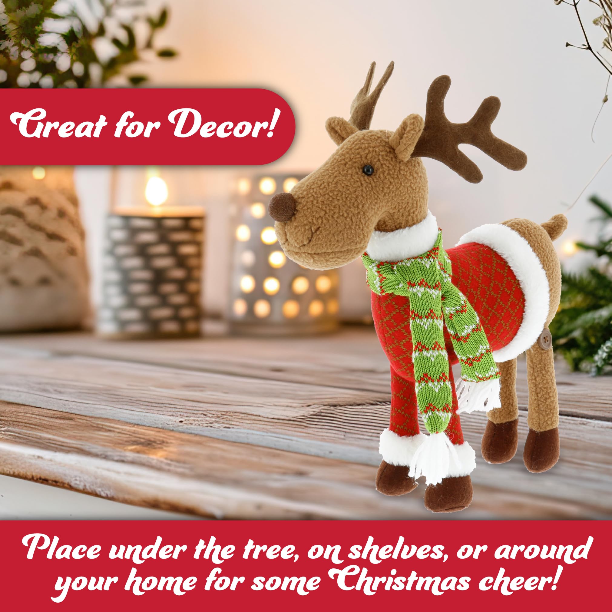 SCS Direct Reindeer Plush gift-ready friend for kids this season.