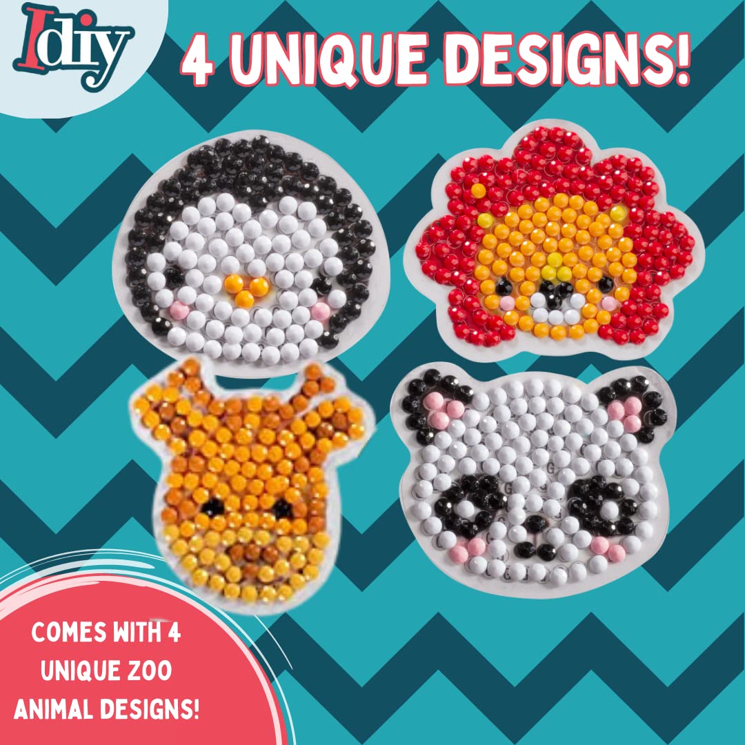 SCS Direct Zoo Buddies complete set — sparkling rhinestone art for kids.