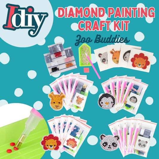 SCS Direct Zoo Buddies lion diamond painting kit — engaging classroom activity.