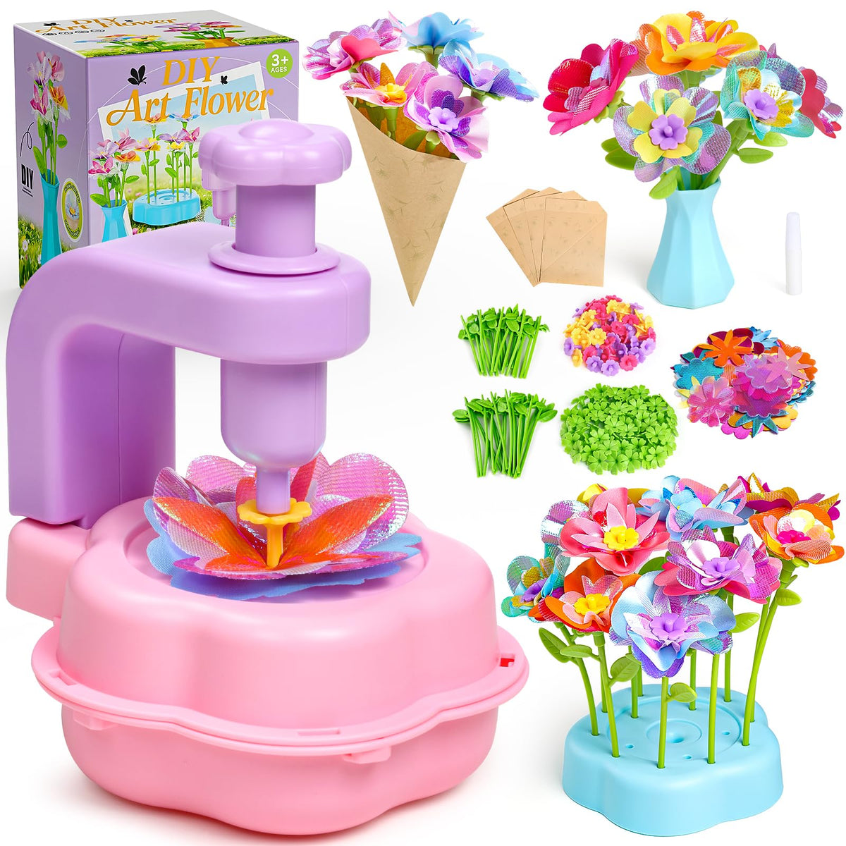 Scvcid Fabric Bouquet Toy with free accessory set enables extended DIY bloom crafting.