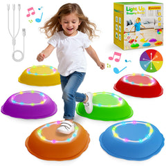 Scvcid rechargeable stepping stones set with vibrant colors for balance training at home.
