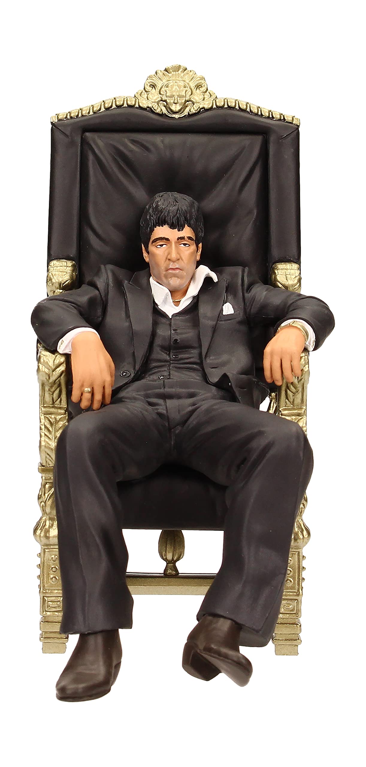 SD Toys Tony Montana on chair close-up shows detailed sculpt and paint