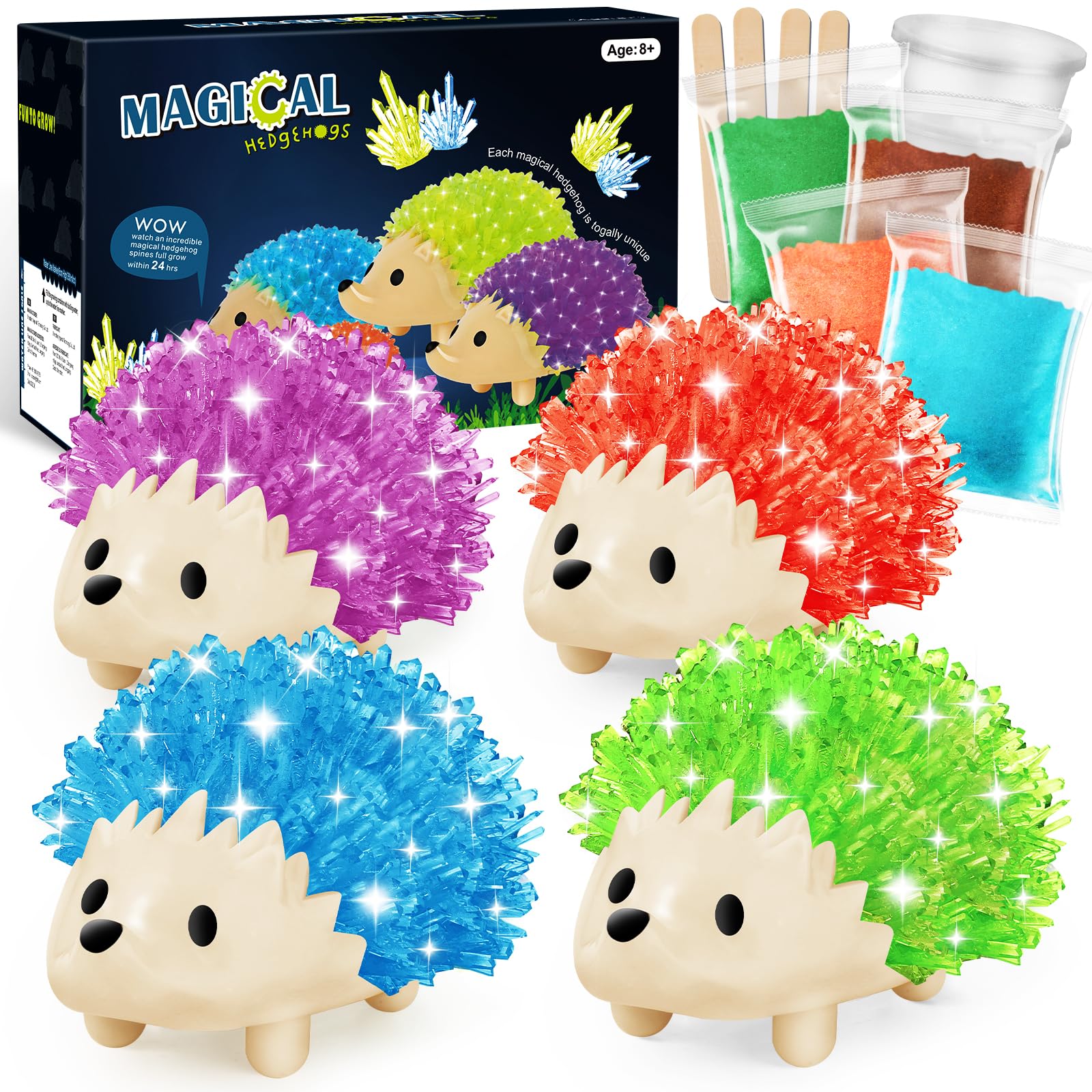 sdaymol crystal growing kit hedgehog blue crystals ready to bloom for kids science fun