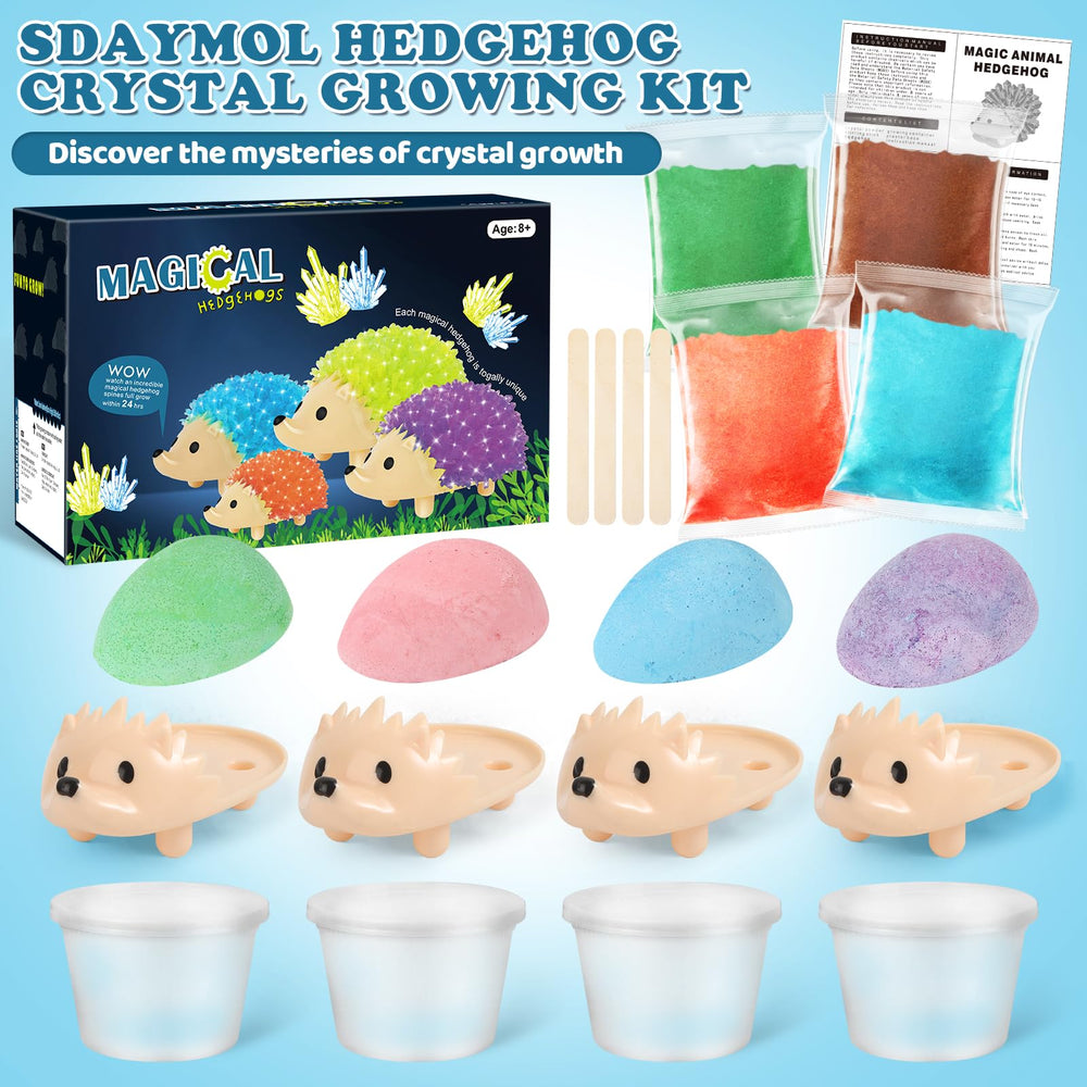 sdaymol crystal growing kit hedgehog red crystals spark imaginative science play