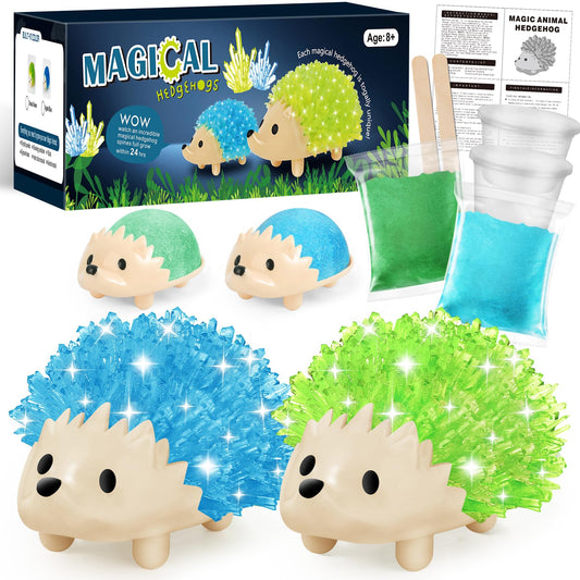 Sdaymol Hedgehog blue crystal kit for kids enables hands-on science exploration.