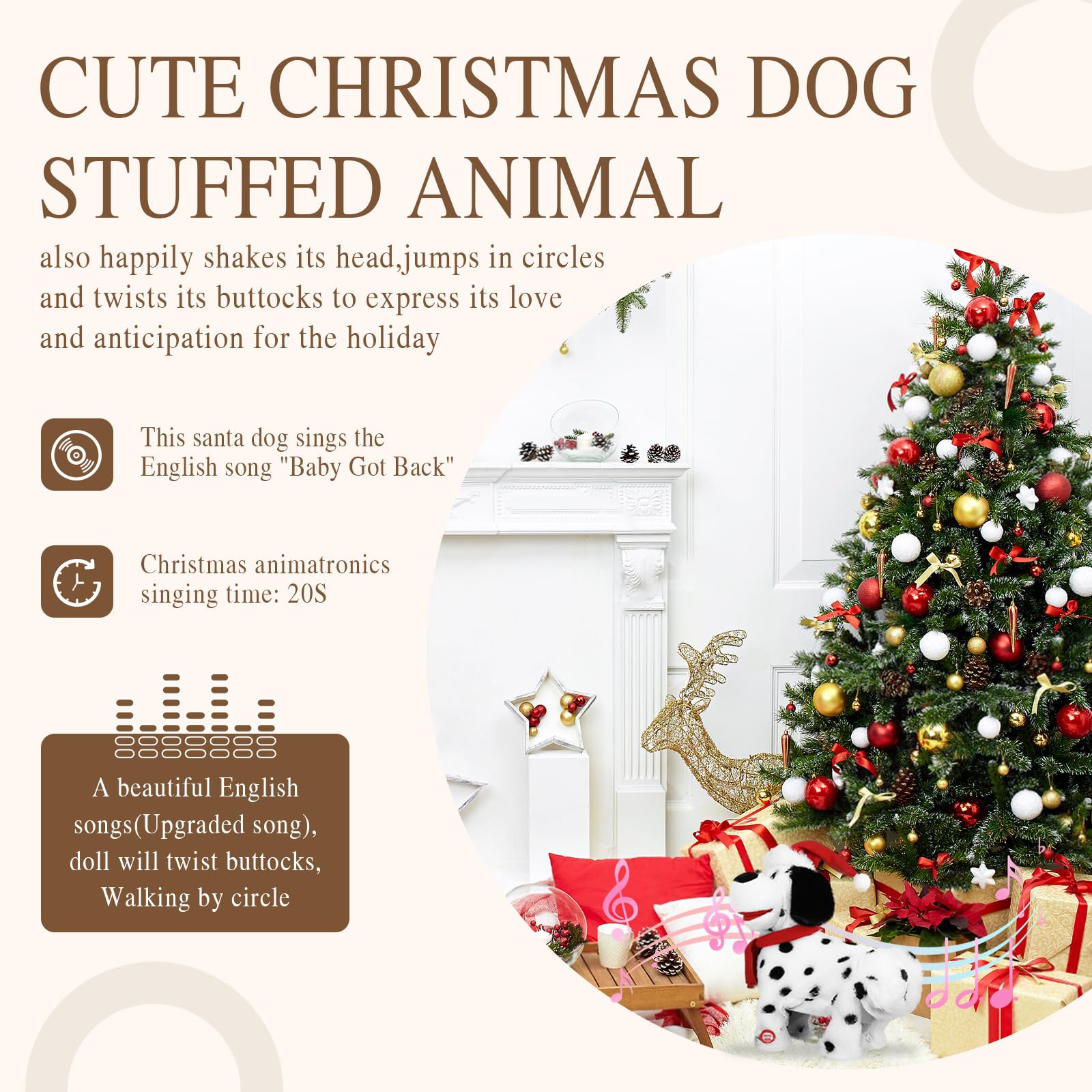 SdeNow battery operated Christmas dog toy is easy to activate at parties.
