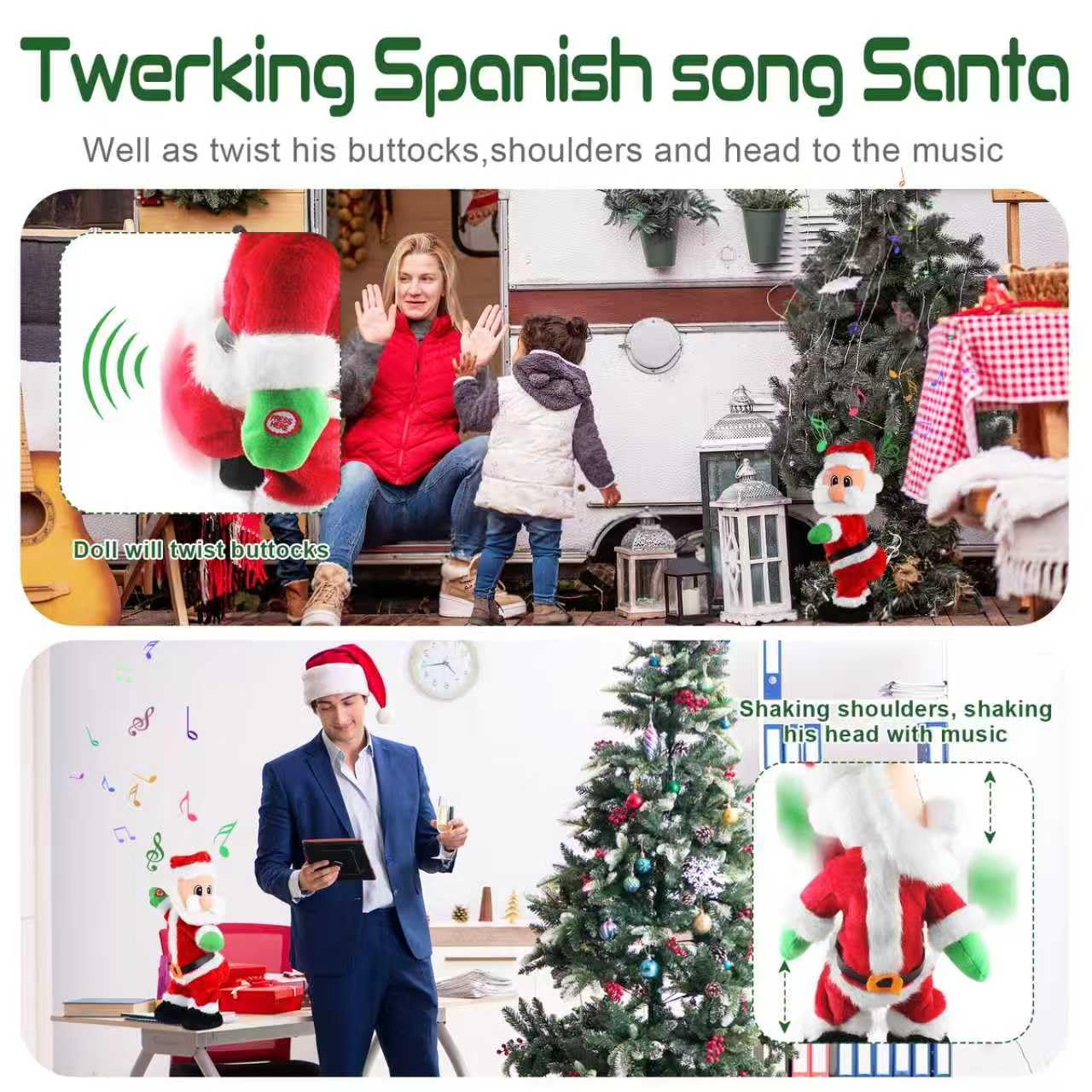 SdeNow Dancing Santa plush display brightens homes and classrooms as festive décor.